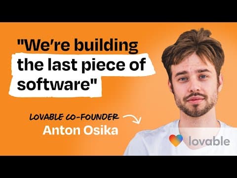 Video thumbnail: Building Lovable: $10M ARR in 60 days with 15 people
