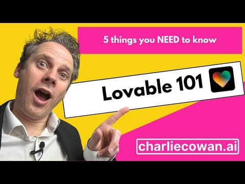 Video thumbnail: Lovable 101 - Live demo and beginner's guide