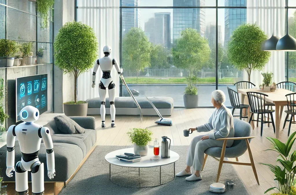 Futuristic European smart home with AI-powered robots performing daily tasks - European Startup Insider