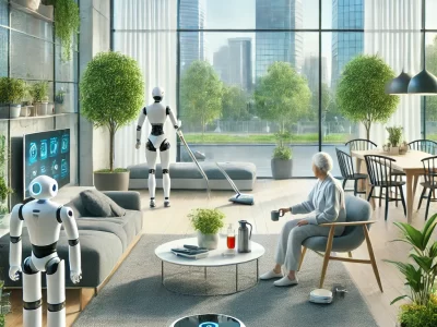 Futuristic European smart home with AI-powered robots performing daily tasks - European Startup Insider